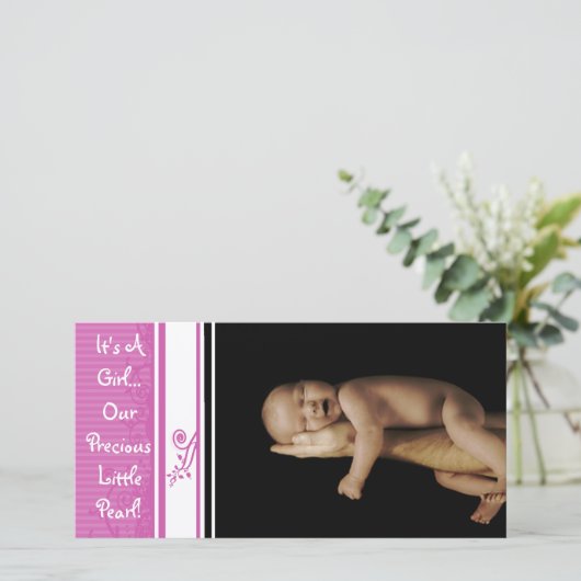 Een meisje... Onze edele kleine pareltje Aankondiging (Staand voorkant)