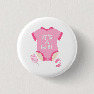 Een Meisje Schattige Baby Shower Knop Speld Ronde Button 3,2 Cm
