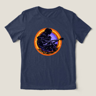 Een meisje speelt gitaar silhouet T-shirt