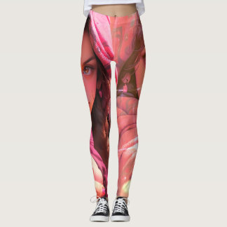 Eén meisje twee duimen omhoog voor het passen van leggings