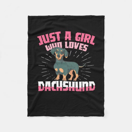 Een meisje van Dachshund Fleece Deken (Voorkant)
