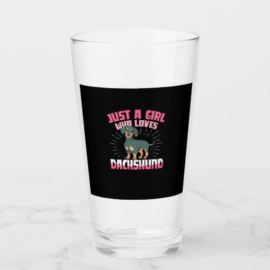 Een meisje van Dachshund Glas (Voorkant)