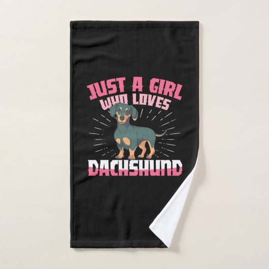 Een meisje van Dachshund Handdoek (Handdoek)