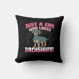 Een meisje van Dachshund Kussen