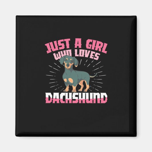 Een meisje van Dachshund Magneet (Voorkant)
