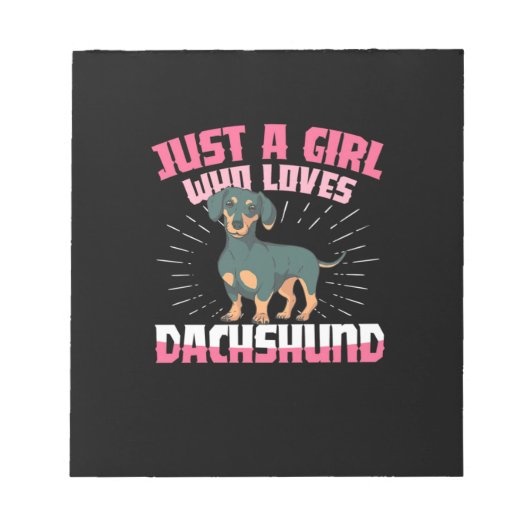 Een meisje van Dachshund Notitieblok (Voorkant)