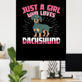 Een meisje van Dachshund Poster (Thuiskantoor)