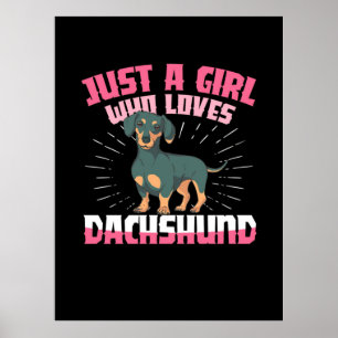 Een meisje van Dachshund Poster