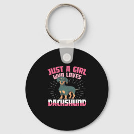 Een meisje van Dachshund Sleutelhanger