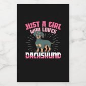 Een meisje van Dachshund Wijn Etiket (Enkel label)