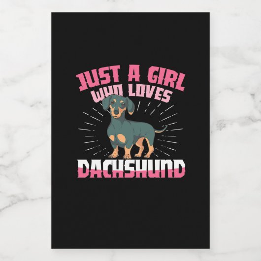 Een meisje van Dachshund Wijn Etiket (Enkel label)