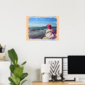 Een meisje van het Zee Poster (Thuiskantoor)