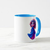 Een meisje vloog rustig in de lucht. mok (Voorkant rechts)