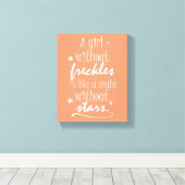 Een meisje zonder sproeten, nacht zonder sterren canvas afdruk (Insitu (Houten vloer))