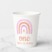 Een meisje's eerste verjaardagsfeestje papieren bekers (Achterkant)