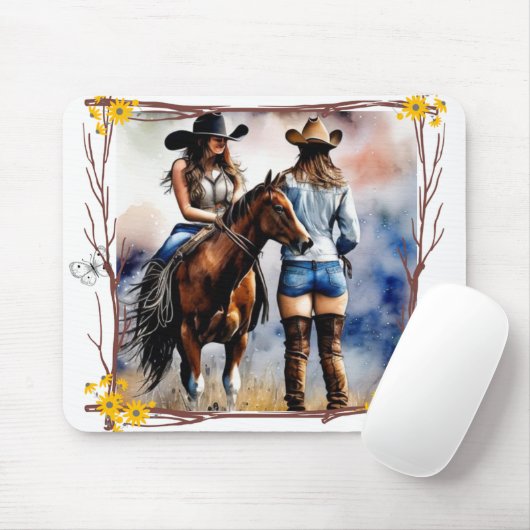 Een meisjes Paard Muismat (Met muis)