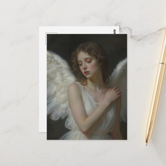 Een melancholische engel briefkaart (Voorkant / Achterkant in situ)