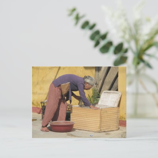 Een melange kleur briefkaart (Staand voorkant)