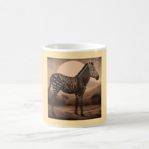 Een melanistische zebra grazend koffiemok
