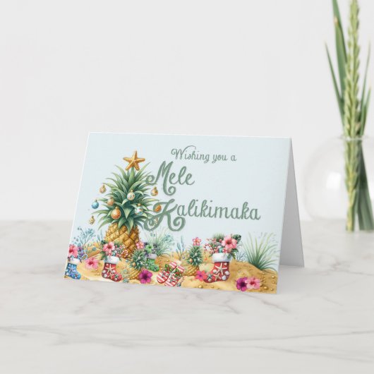Een Mele Kalikimaka Kaart Wensen (Voorkant)