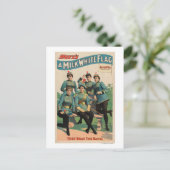 "Een melkwitte vlag" Vrouwenmarsband Briefkaart (Staand voorkant)