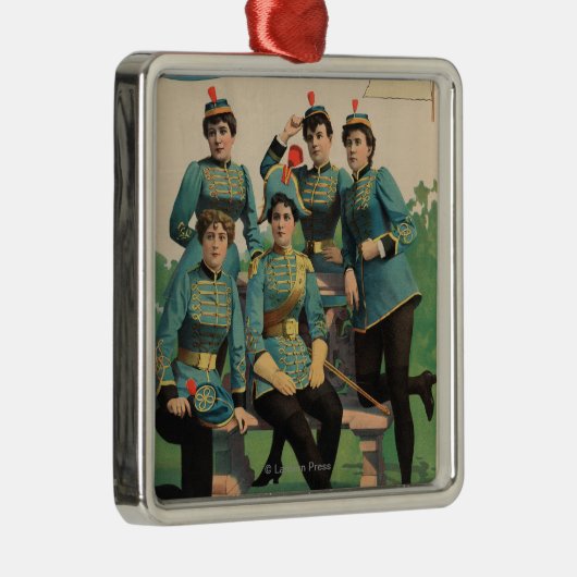 "Een melkwitte vlag" Vrouwenmarsband Metalen Ornament (Rechts)