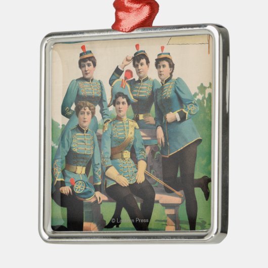 "Een melkwitte vlag" Vrouwenmarsband Metalen Ornament (Links)