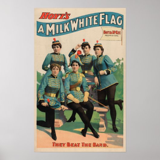 "Een melkwitte vlag" Vrouwenmarsband Poster (Voorkant)