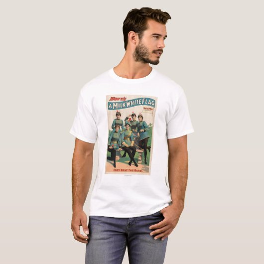 "Een melkwitte vlag" Vrouwenmarsband T-shirt (Voorkant volledig)