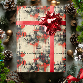 Een melodie van gedachten in rood en zwart cadeaupapier