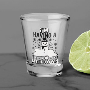 Een Meltdown hebben Funny Christmas Snowman Humo Shot Glas