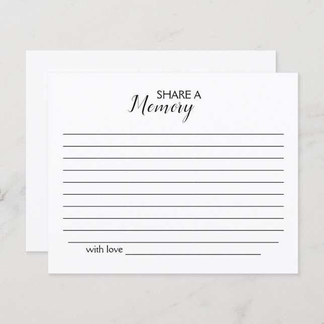 Een Memory Funeral-Kaart delen (Voorkant / Achterkant)