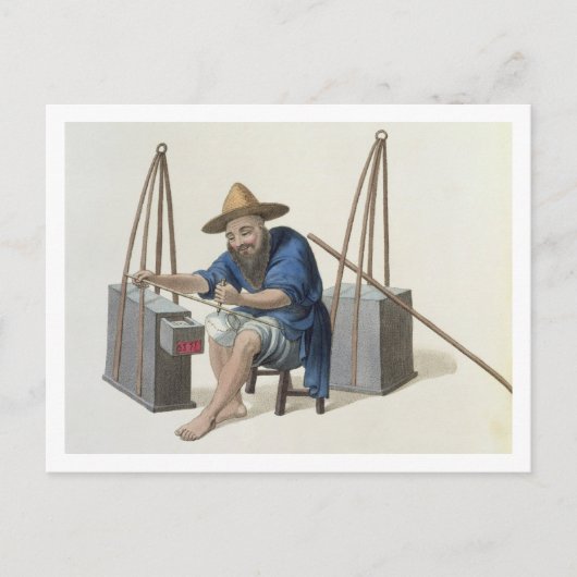 Een Mender van Porcelain, bord 28 uit 'The Costume Briefkaart (Voorkant)