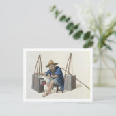 Een Mender van Porcelain, bord 28 uit 'The Costume Briefkaart (Staand voorkant)