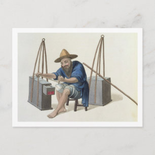 Een Mender van Porcelain, bord 28 uit 'The Costume Briefkaart