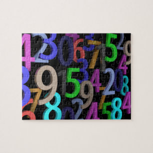 Een mengeling van het patroon van Colorful Numbers Legpuzzel