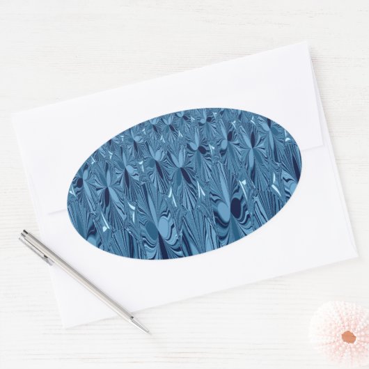 Een mengsel van Blauw Ovale Sticker (Envelop)