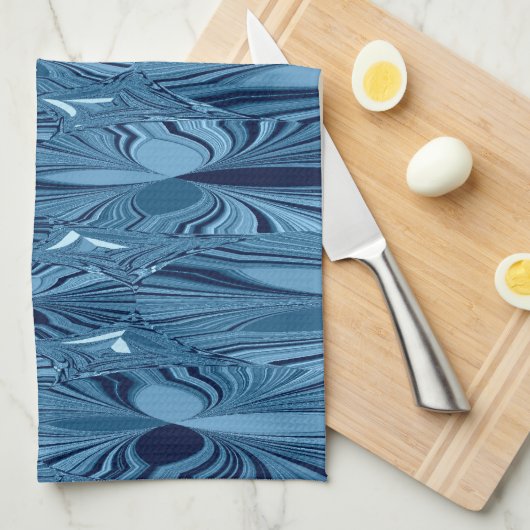 Een mengsel van Blauw Theedoek (Quarter Fold)