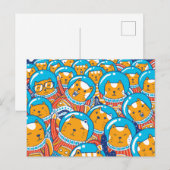 Een Menigte Katstronauten Knuffelig Beeld Briefkaart (Voorkant / Achterkant)
