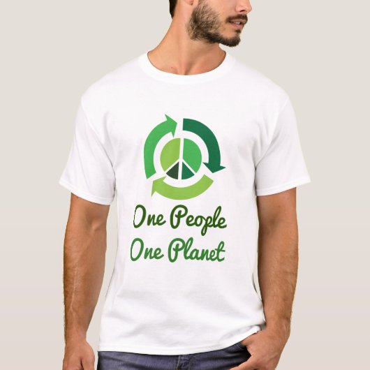 Eén mens één planeet t-shirt (Voorkant)