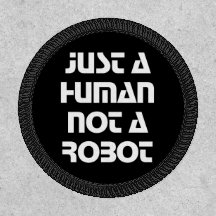 Een mens is geen witte robot typografie