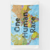 Eén Menselijk Ras Spandoek (Verticaal)