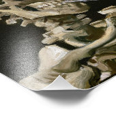 Een menselijk skelet roken een sigaret foto afdruk (Hoek)