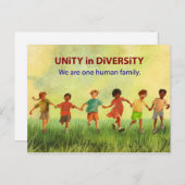 Eén menselijke familie briefkaart (Voorkant / Achterkant)