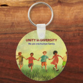 Eén menselijke familie sleutelhanger (Voorkant)