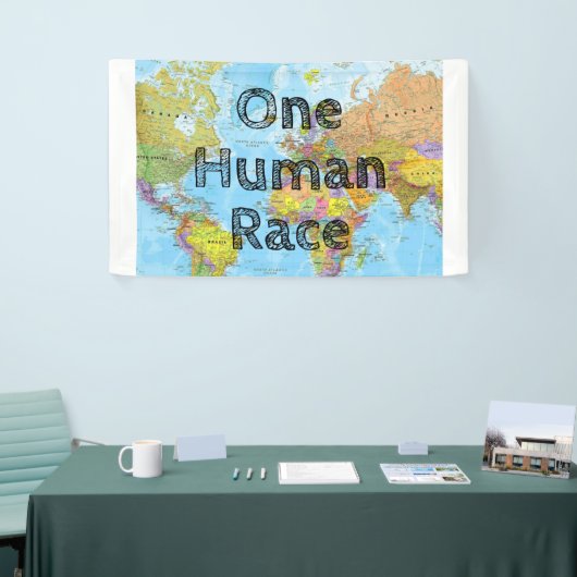 Eén menselijke ras spandoek (Beurs)