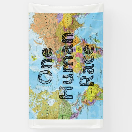 Eén menselijke ras spandoek (Verticaal)
