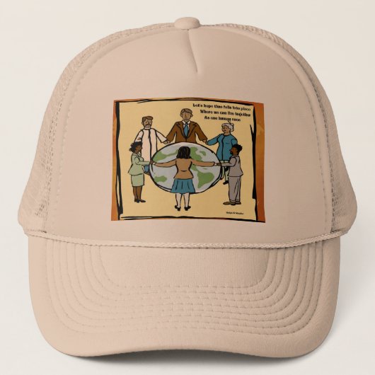 Eén mensheid trucker pet (Voorkant)