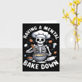 Een Mentale Bak Down Skelet Grappige Bakkers Kaart (Gele Bloem)