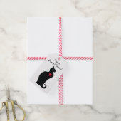 Een Meowy Cat Kerstmis Cadeaulabel (Met Touw)